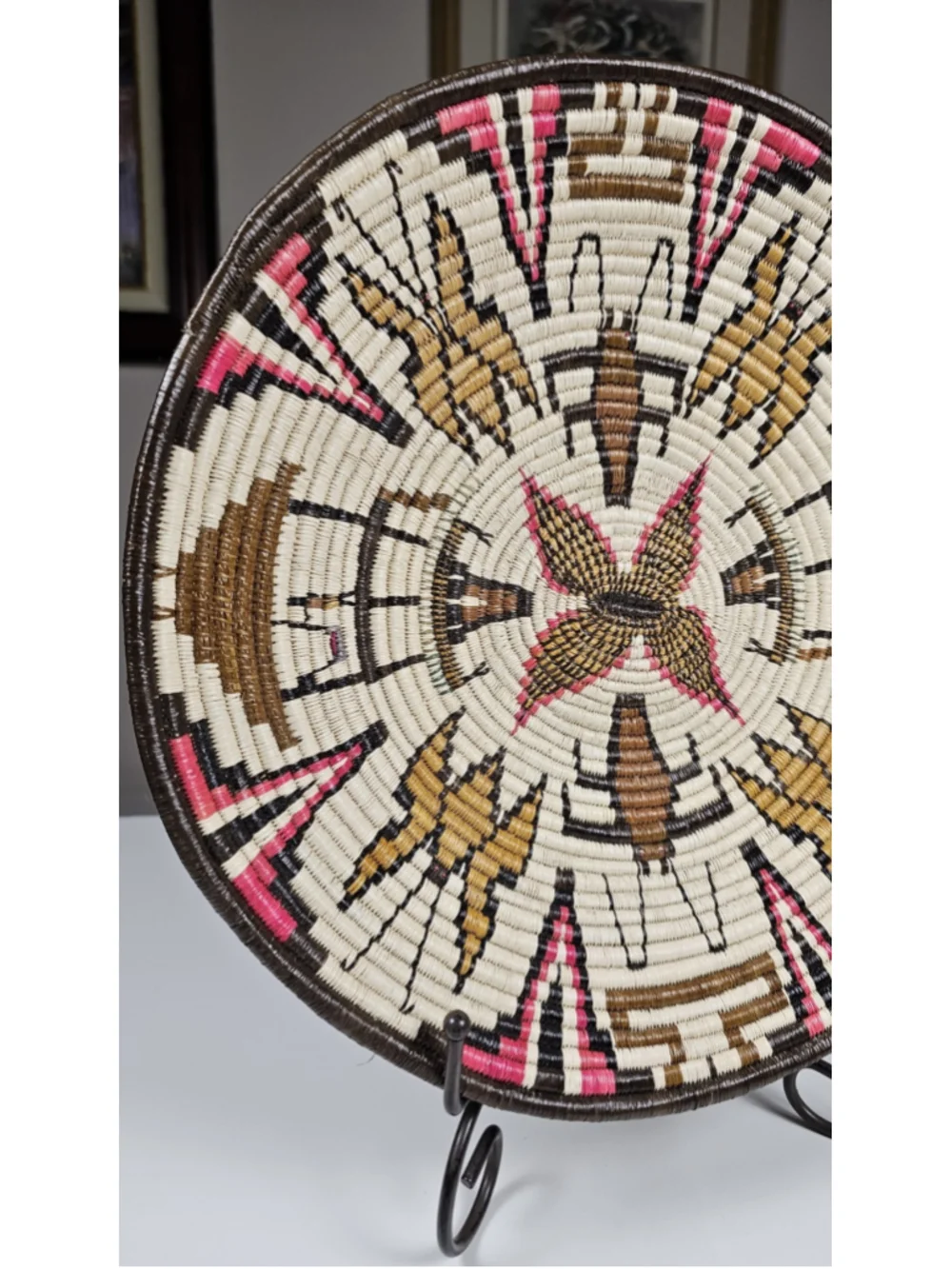 Southwestern Style Woven Coiled Basket Plaque 13